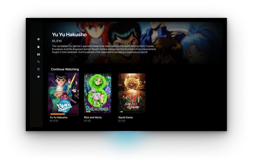 TV showing PickFlick interface